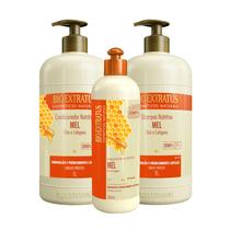 Shampoo Condicionador Finalizador Mel Nutritivo Bio Extratus Hidratação Preenchimento Cabelos Poros