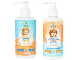 Shampoo + Condicionador Infantil Vegano Ingredientes Naturais Óleos Essenciais Lavanda Laranja Doce Verdi Natural
