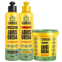 Shampoo Condicionador + Máscara Antiqueda Adiós Queda Chikas
