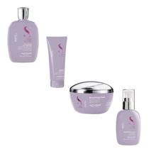 Shampoo Condicionador Máscara e Leave In Alfaparf Sdl Smooth Pq