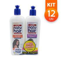 Shampoo + Condicionador Nutritivo NatuHair SOS Hidratação Profunda Reduz o Volume 300ml (Kit com 12)