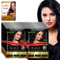 Shampoo de coloração de cabelo Herbishh para cabelos grisalhos com máscara de cabelo de argan