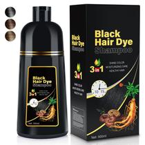 Shampoo de coloração de cabelo JIESSIA 3 EM 1 preto 500mL semipermanente