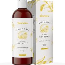 Shampoo de salina de limão para cabelo oleoso - Shampoo esclarecedor livre de sulfato para construir com ceratina de sálvia de limão e óleo de árvore de chá para cabelo e cuidados com o couro cabeludo - Shampoo de Alecrim de Limpeza Profunda para Ho - Honeydew