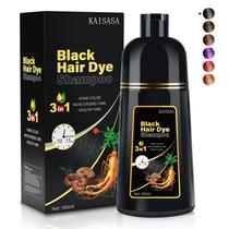 Shampoo de tintura de cabelo 3 em 1 cor preta para cobertura de cabelos grisalhos Shampoo de tintura de cabelo 3 em 1 cor preta para cobertura de cabelos grisalhos
