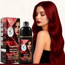 Shampoo de tintura de cabelo AngeRose 3 em 1 Instant Herb 400 ml de vinho tinto