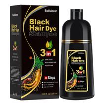 Shampoo de tintura de cabelo Bablabear MEIDU Black 500mL com cobertura cinza