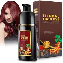 Shampoo de tintura de cabelo GDRFNP Vinho escuro vermelho 500mL com cobertura cinza