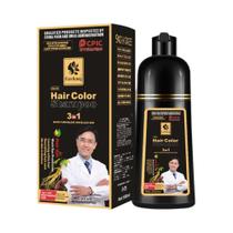 Shampoo De Tintura De Cabelo Herbal Preto Natural 3 Em 1 Coloração Instantânea Para Homens E