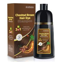 Shampoo de tintura de cabelo IIIMEIDU 3 em 1 à base de ervas 500ml castanho castanho