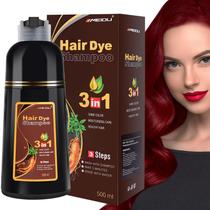Shampoo de tintura de cabelo IIIMEIDU Dark Burgundy 500 ml com cobertura 100% cinza