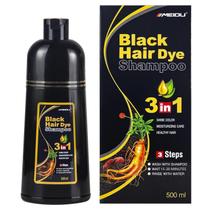 Shampoo de tintura de cabelo Ivnil Meidu Black 500mL com cobertura cinza Shampoo de tintura de cabelo Ivnil Meidu Black 500mL com cobertura cinza