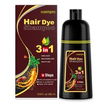 Shampoo de tintura de cabelo marrom escuro cosmpro 3 em 1 para cobertura cinza para mulheres Shampoo instantâneo de coloração de cabelo natural semi permanente 500 ML - Champu Para Canas Mujer Shampoo de tintura de cabelo marrom escuro cosmpro 3 em 1 para cobertura cinza para mulheres Shampoo instantâneo de coloração de cabelo natural semi permanente 500 ML - Champu Para Canas Mujer