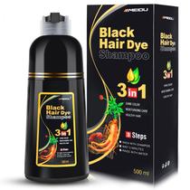 Shampoo de tintura de cabelo MEIDU Black 3 em 1 500 mL com cobertura 100% cinza