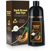 Shampoo de tintura de cabelo MOISTAR Dark Brown 500mL 3 em 1 com cobertura cinza