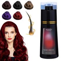 Shampoo de tintura de cabelo Polar, cuidado de cabelo polar, shampoo de tintura instantânea Polar Hair Care, shampoo de cor de cabelo natural para cobertura de cabelos grisalhos, adequado para mulheres e homens (vermelho)