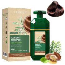 Shampoo de tintura de cabelo SHIHUANUO 3 em 1 com cobertura cinza 520mL