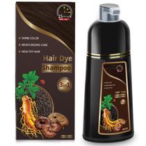 Shampoo de Tintura de Cabelo Temgofeau 3 em 1 - 500ml - Marrom Escuro