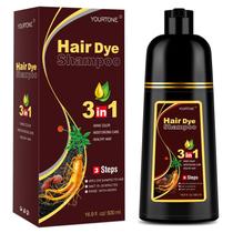 Shampoo de tintura de cabelo YOURTONE Chestnut Brown 500 mL 3 em 1, cobertura cinza Shampoo de tintura de cabelo YOURTONE Chestnut Brown 500 mL 3 em 1, cobertura cinza