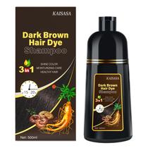 Shampoo de Tintura Kingming Dark Brown 500ml - Cobertura de Cabelos Grisalhos