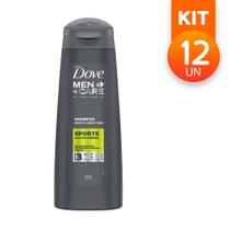 Shampoo Dove Men Sports Cabelo Barba e Corpo Frescor Por 24h 200ml (Kit com 12)