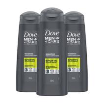 Shampoo Dove Men Sports Cabelo Barba e Corpo Frescor Por 24h 200ml (Kit com 3)