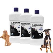Shampoo Dugs Clorexidina 3 Unidades Antisséptico 500Ml World Vet