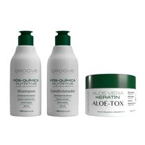 Shampoo e Cond 300ml PósQuímica + Aloetox 300g + Antiresíduo