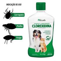 Shampoo e Condicionador Antimicrobiano 5 em 1 - Antiparasitário para Cães e Gatos - Combate Pulgas e Carrapatos