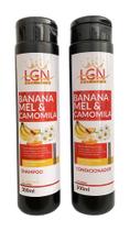 Shampoo e Condicionador Banana, Camomila e Mel 300ml - LGN Cosméticos