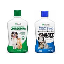 Shampoo E Condicionador Clorexidina 500ml + Matt 6 Em 1 500ml - Kelldrin