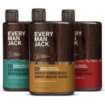Shampoo e condicionador Every Man Jack Masculino 2 em 1, 400 ml, pacote com 3