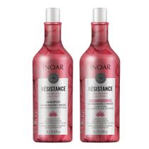Shampoo e Condicionador Inoar Résistance Flor de Lótus Restauração e Maciez 1 Litro Cada