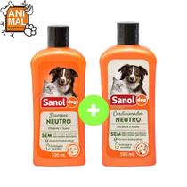 Shampoo e Condicionador Neutro Para Cães e gatos - 500ml - Sanol