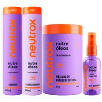 Shampoo e Condicionador Neutrox Nutre Óleos + Máscara de Nutrição Intensa + Óleo