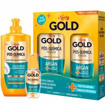 Shampoo e Condicionador Niely Gold Pós-Química Poderoso + Creme para Pentear + Reparador de Pontas