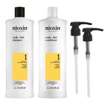 Shampoo e condicionador Nioxin System 1 para cabelos naturais