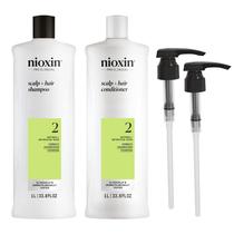 Shampoo e condicionador Nioxin System 2 1L para queda de cabelo