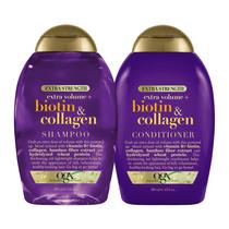 Shampoo e Condicionador OGX Biotina e Colágeno - 385ml - Cabelos Espessos e Fortes
