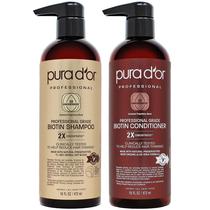 Shampoo e condicionador PURA D'OR Biotina anti-queda de cabelo