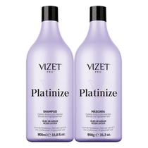 Shampoo e Máscara Matização Cabelos Loiros e Grisalhos Platinize Vizet