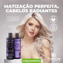 Shampoo E Máscara Matizadora Cabelo Branco Descolorido Amarelado 1 Litro Premisse