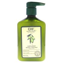 Shampoo e sabonete corporal CHI Naturals com azeite de oliva 340mL
