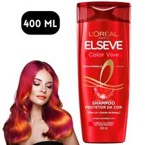 Shampoo Elseve Color Vive 400ML Loreal Paris Protetor da Cor Extrato de Linhaça Cabelo Colorido com Mecha