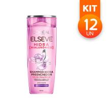 Shampoo Elseve Hidra Ácido Hialurônico Hidratação e Leveza Cabelos Desidratados 400ml (Kit com 12)
