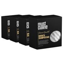 Shampoo em Barra para Barba MUSTCULINE Clean Growth - 4 Unidades - Contra Queda de Cabelo