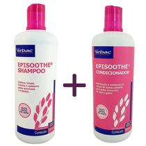 Shampoo Episoothe 500ml + Condicionador Episoothe 500ml Virbac Cães e Gatos