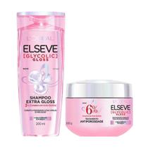Shampoo Extra Gloss 200ml + Tratamento Antiporosidade 300g Elseve Glycolic Gloss
