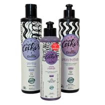 Shampoo + Gelatina Ativadora 240g + Creme Para Pentear Ondas Incríveis Vegano Amo Cachos Griffus