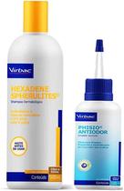 Shampoo Hexadene 500mL + Phisio Antiodor 100mL Virbac Cães e Gatos Shampoo Hexadene 500mL + Phisio Antiodor 100mL Virbac Cães e Gatos